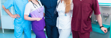 healthcare professionals in Different colored scrubs