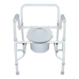 COMMODE, NON-FOLDING STEEL FRAME WITH DROP ARM 300LB GRAY (1/Case)