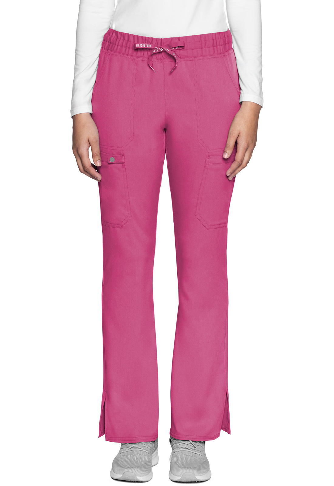 Natural Rise Drawstring Flare Leg Pant by Med Couture XS-XL / Raspberr