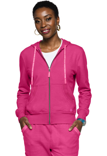 Fleece Zip Front Logo Hoodie  By Med couture XS-2X /Pink Power