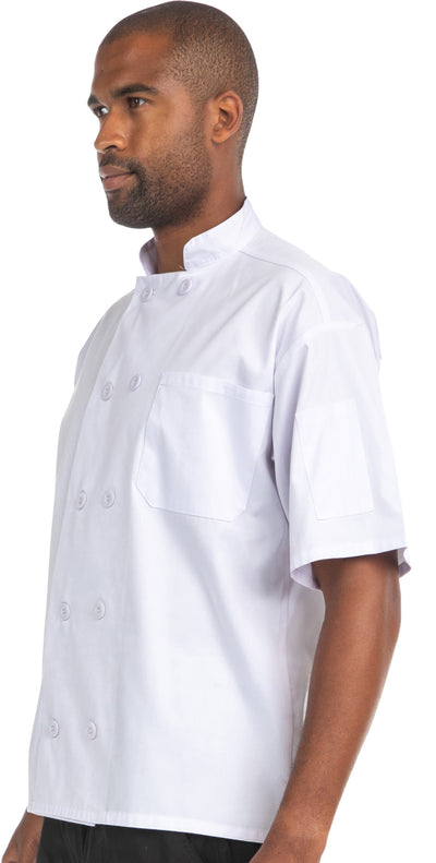 Arlene - Unisex Short Sleeve Chef Coat By MediChic XS-2XL / White