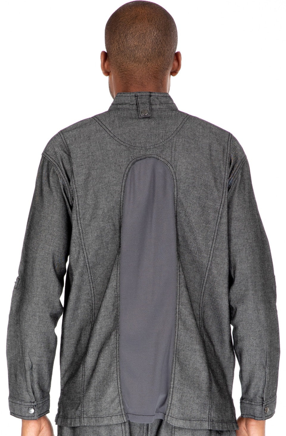 Cooper - Unisex Adjustable Sleeve Mesh Back Coat By MediChic XS-2XL / Black Denim