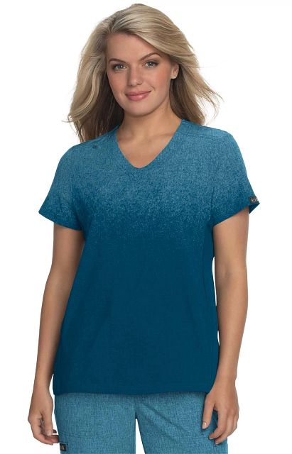 Cali Top by KOI XS-5XL  /  Caribbean Blue Heather Ombre