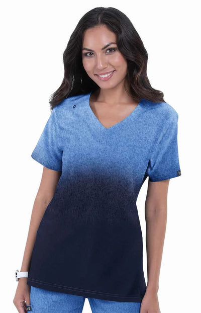 Cali Top by KOI XS-5XL  / Heather Galaxy Navy Ombre