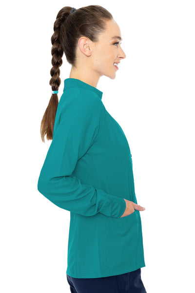 Zip Front Warm-Up With Shoulder Yokes  by Med Couture XS-5XL / Teal