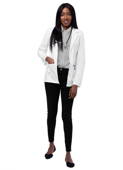 Women's 28" Tailored Consultation Coat AdarXS-5XL / White