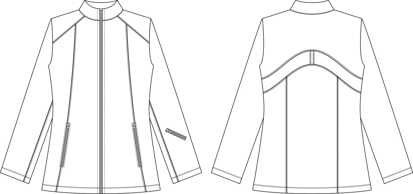 Zip Front Jacket By MediChic XXS-5X / Pewter