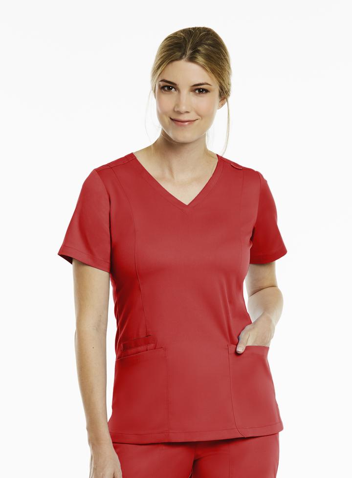 Both Side V-Neck Top by Maevn  XS-3XL / RED