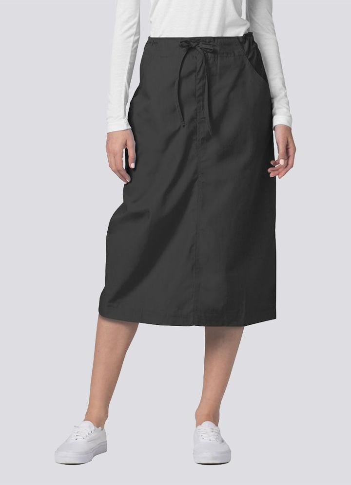 Mid-Calf Length Drawstring Skirt by Adar 6-24 / PEWTER