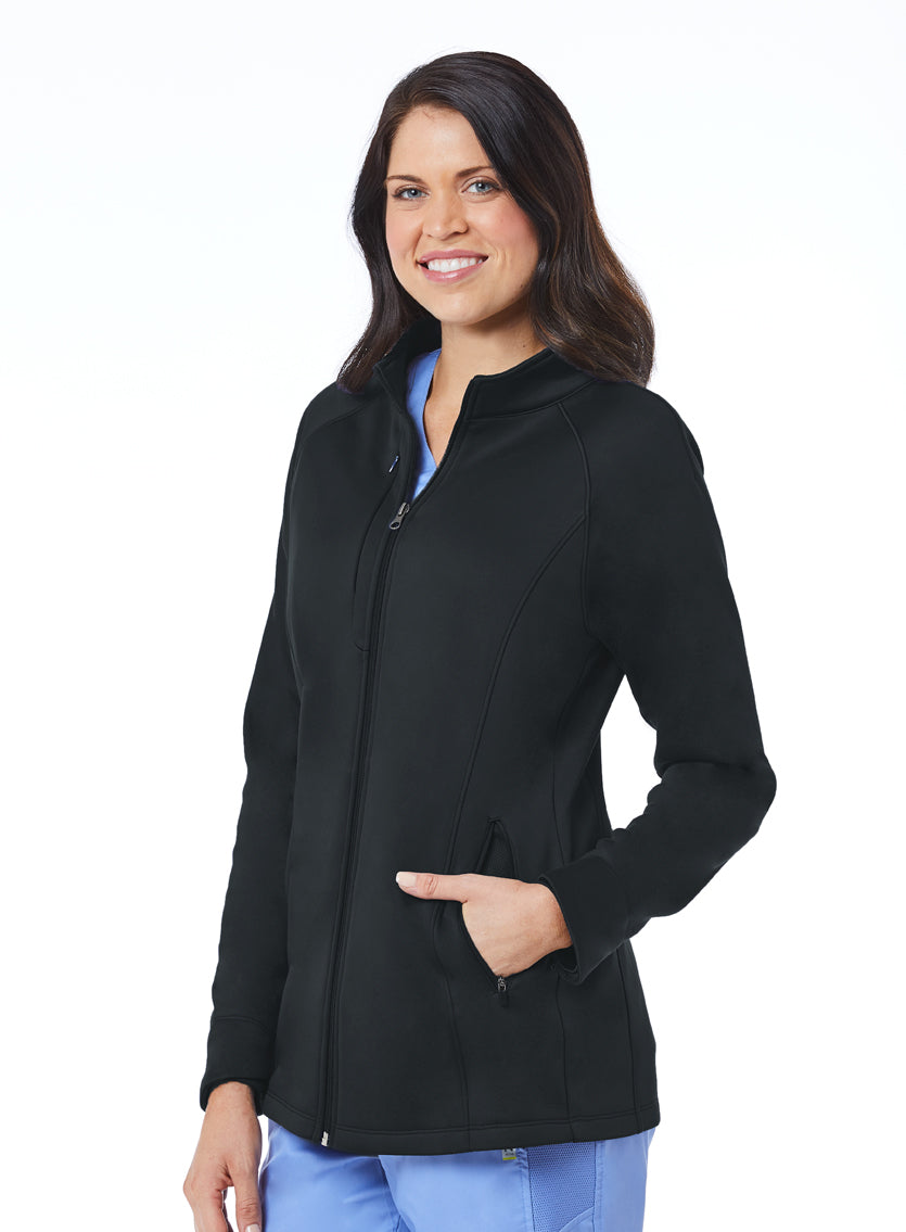 Women's Warm-up Bonded Fleece Jacket by Maevn XS-3XL- Navy