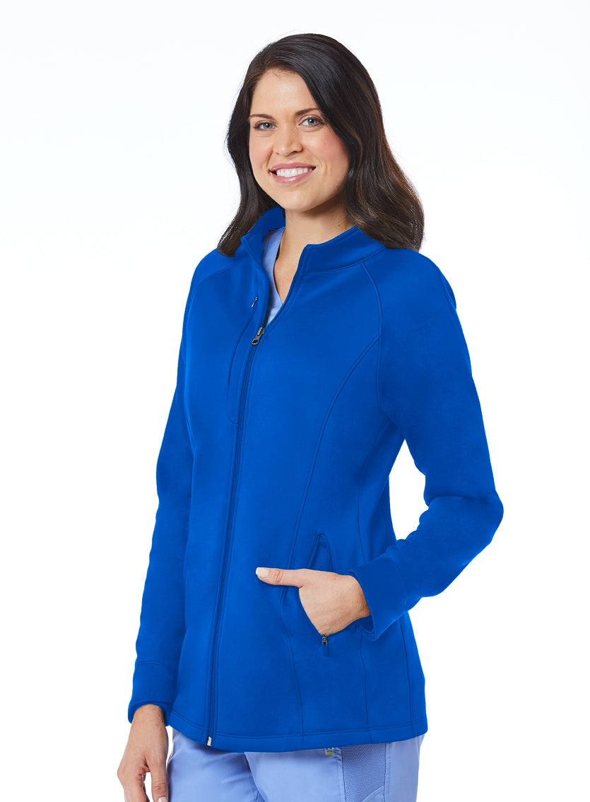 Women's Warm-up Bonded Fleece Jacket by Maevn XS-3XL- Royal Blue
