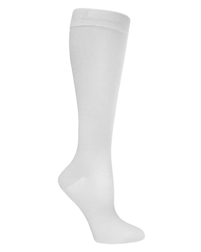 12" Premium Knit Compression Socks by Prestige / White