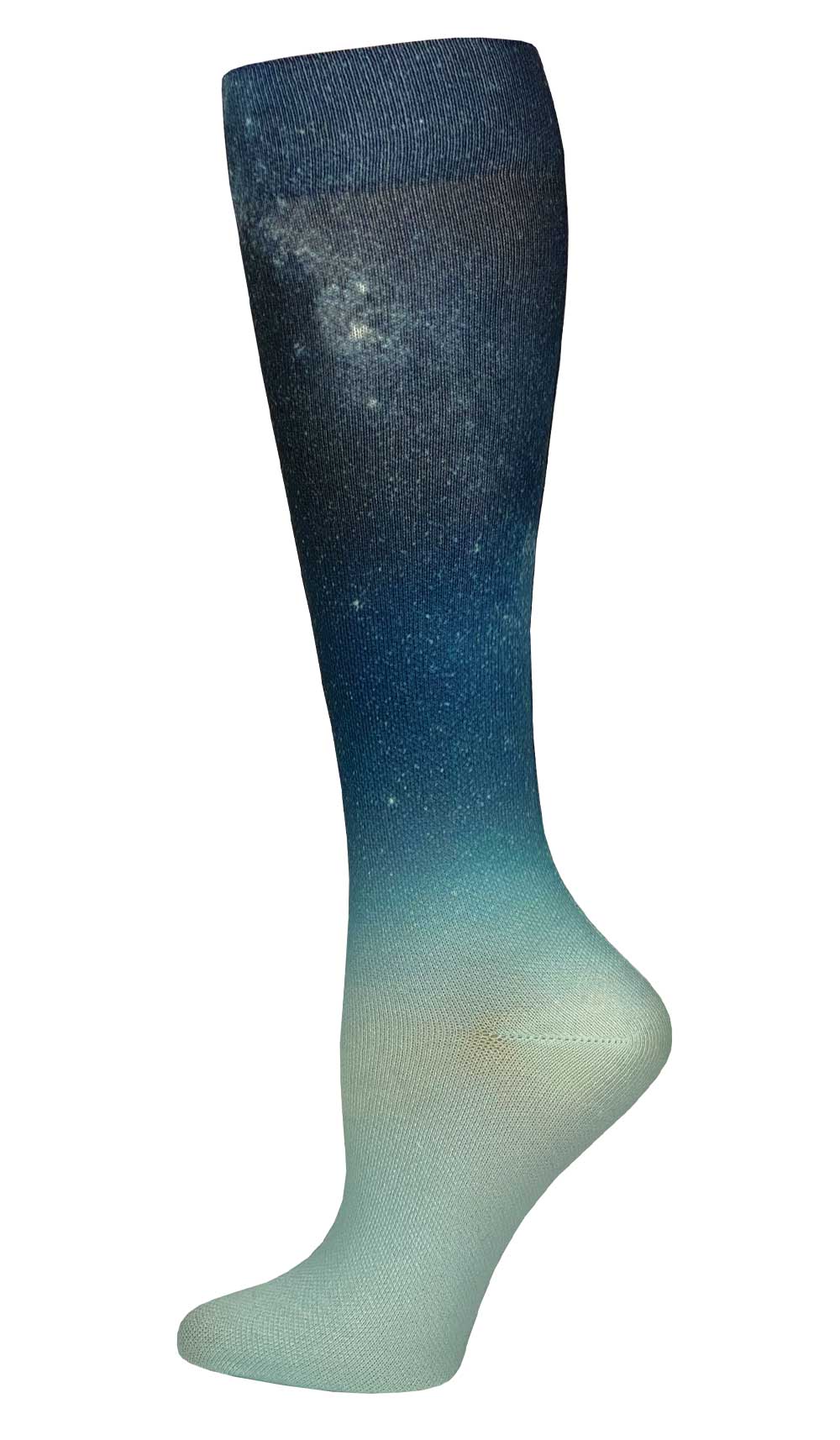 12" Soft Comfort Compression Socks by Prestige /  Galaxy Aqua