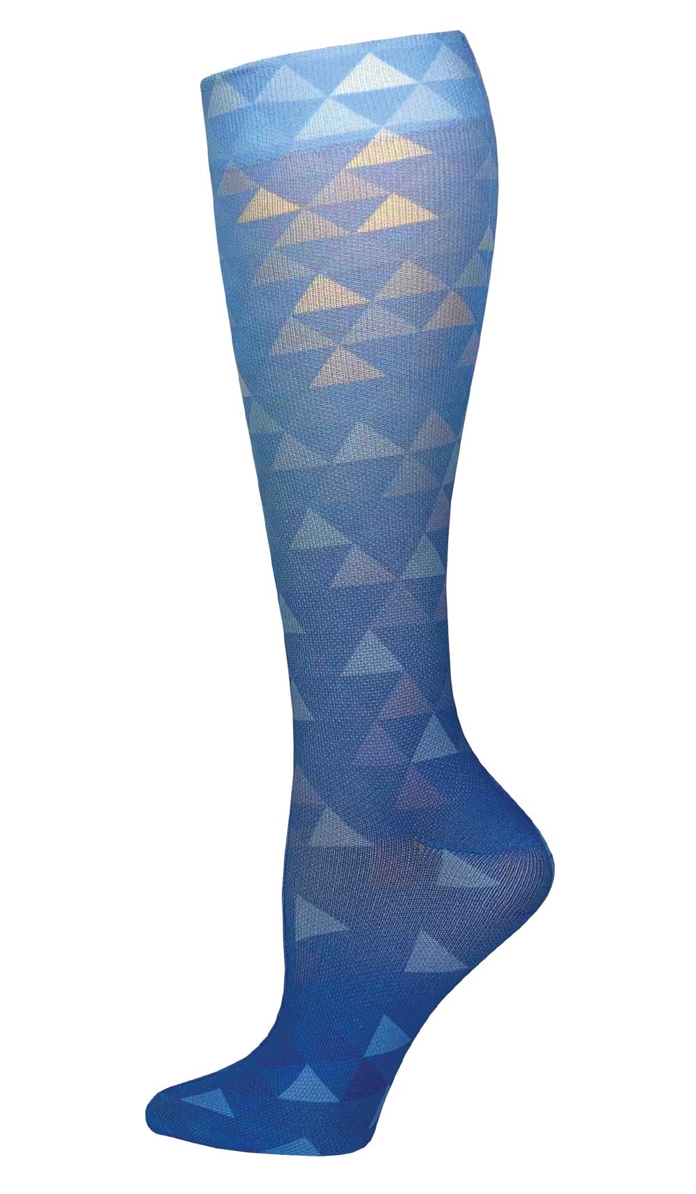 12" Soft Comfort Compression Socks by Prestige /  Triangle Matrix Blue