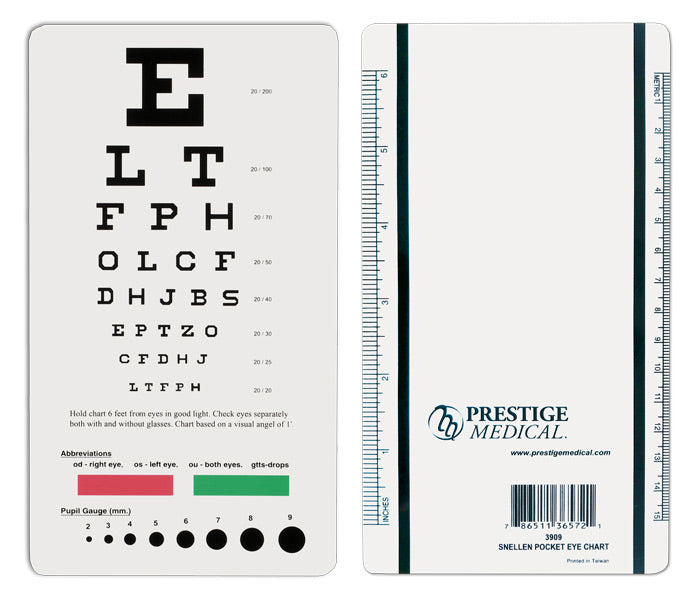 Snellen Pocket Eye Chart by Prestige