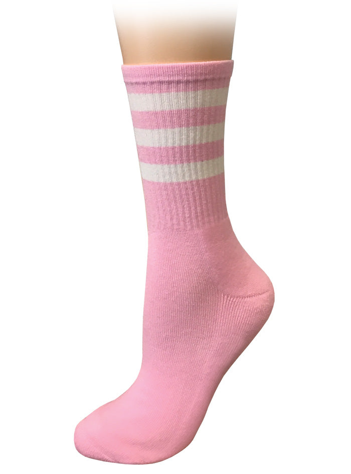Performance Socks by Prestige /   Pink with White Stripes