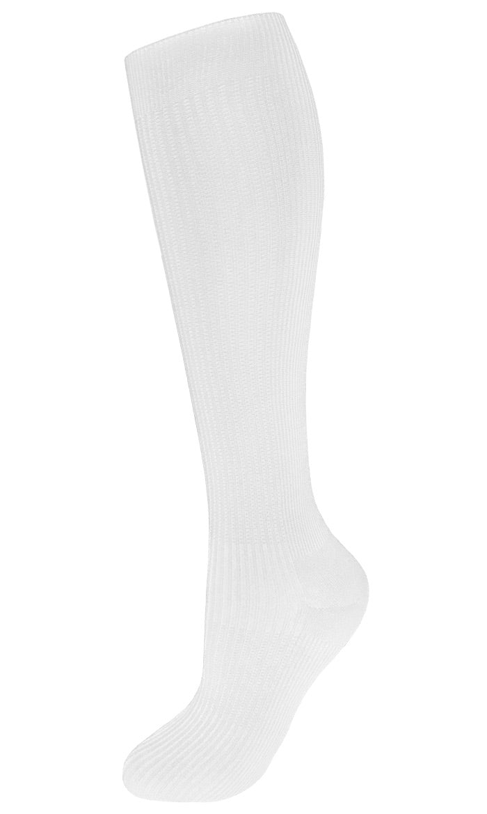 12" Standard Compression Socks by Prestige /   White