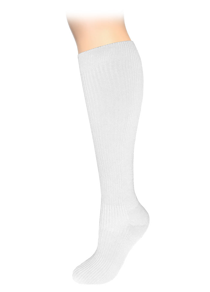 Large Calf Compression Socks  by Prestige /   White