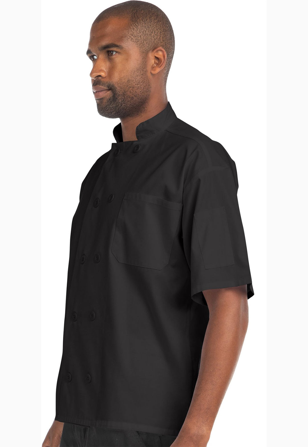Arlene - Unisex Short Sleeve Chef Coat By MediChic XS-2XL / Black