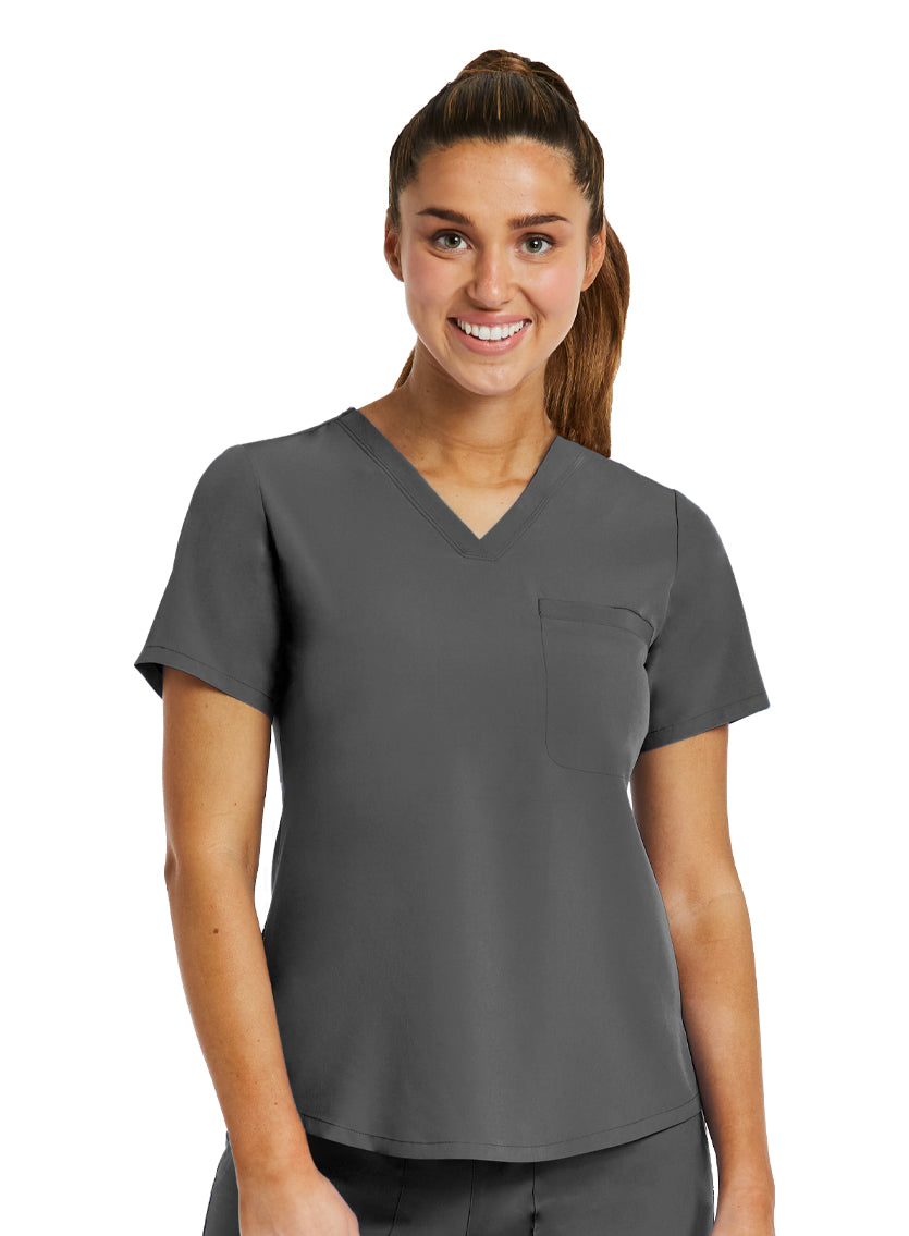 V-NECK TUCK IN TOP XXS-3XL By Maven /  Pewter