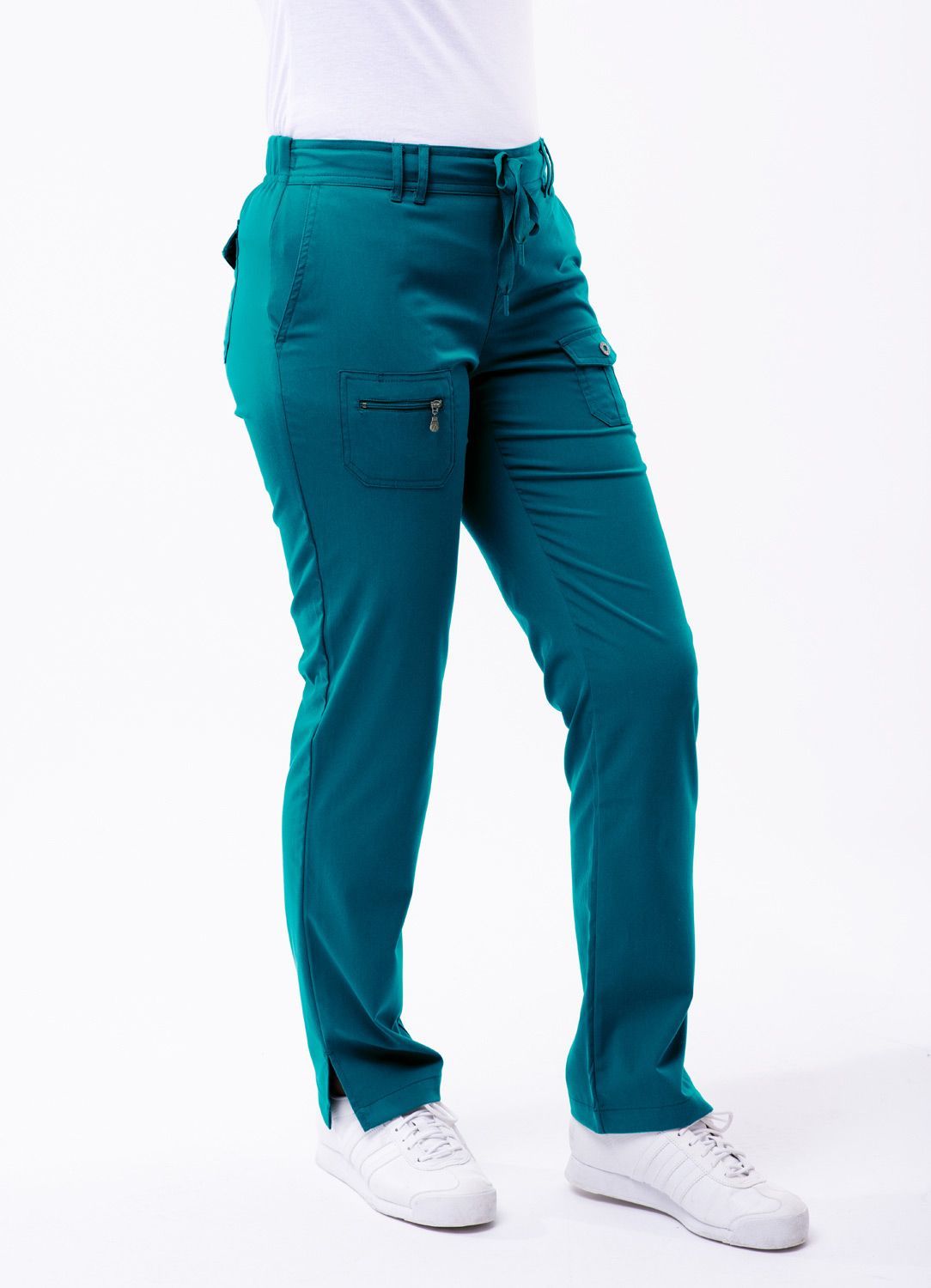 Slim Fit 6 Pocket Scrubs Pant by Adar (Petite) XXS-3XL / Black