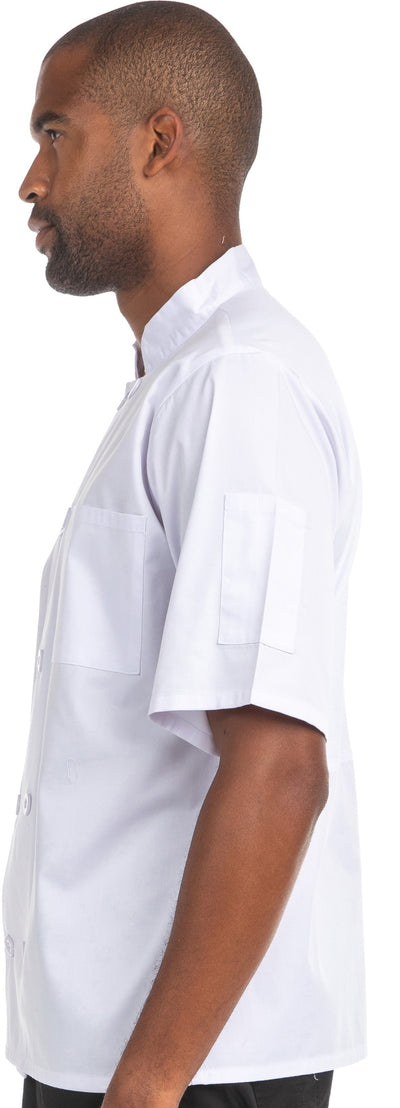 Parker - Unisex Short Sleeve Mesh Back Chef Coat By MediChic XS-2XL / Black