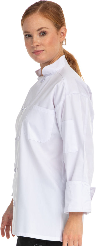 Muncy - Unisex Long Sleeve Chef Coat By MediChic XS-2XL / White