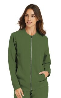 Womens Warm-up Zip Jacket by Maevn XS-3XL Olive