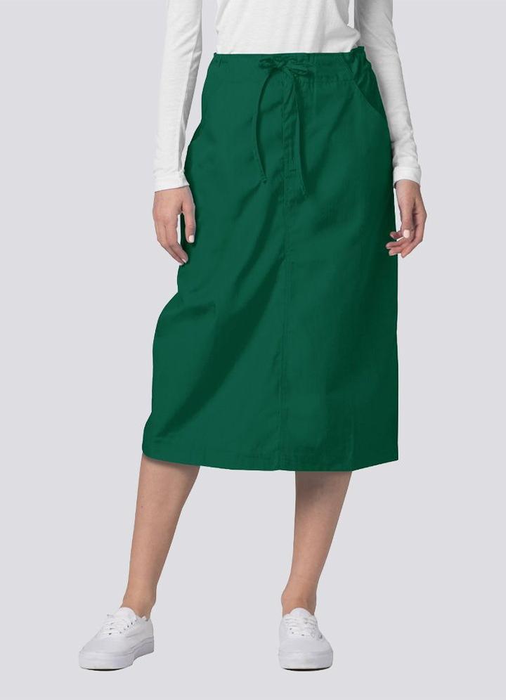 Mid-Calf Length Drawstring Skirt by Adar 6-24 / HUNTER GREEN