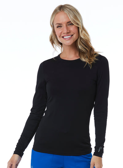 Women's Basic Long Sleeve Underscrub Tee XXS-3X by Maevn-Aquamarine