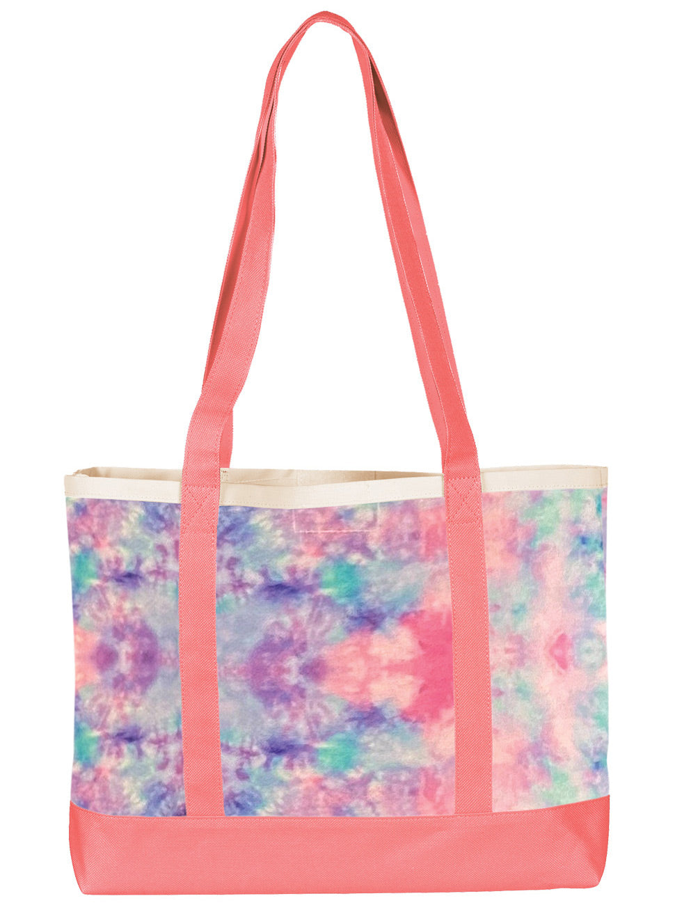 Large Tote Bag by Prestige /  Tie Dye Pastel Pink