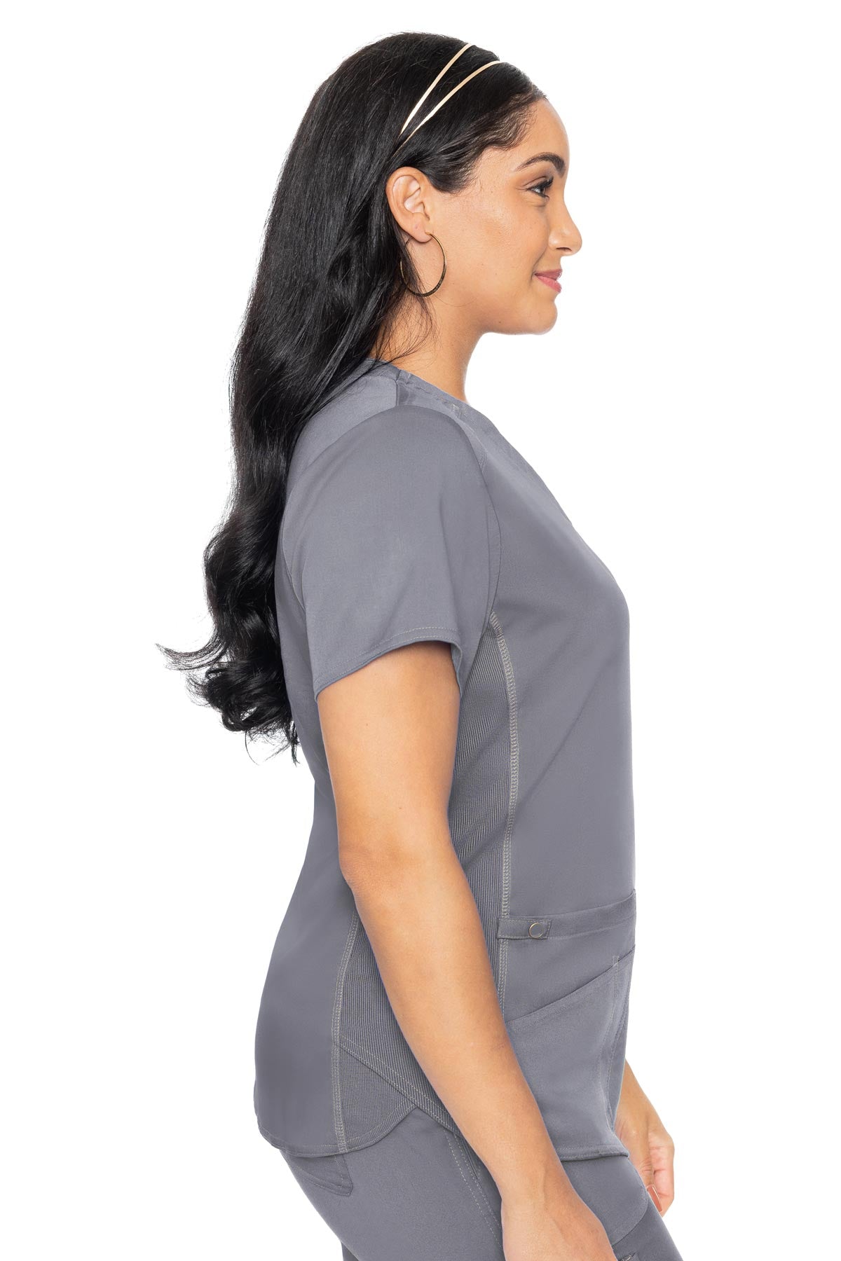 Med Couture V-Neck Shirttail Racerback Top XS-3XL / Cloud