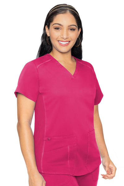 Med Couture V-Neck Shirttail Racerback Top  XS-3XL / Pink Punch