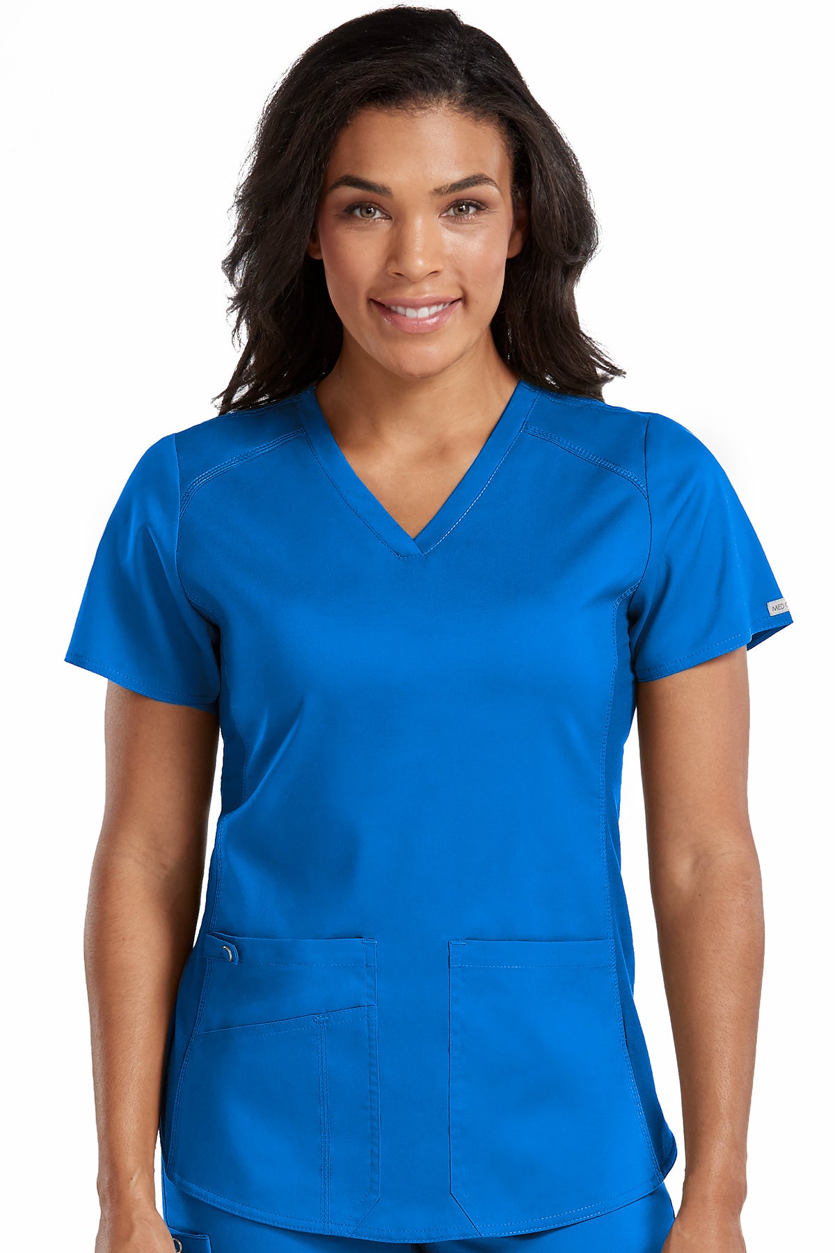 Med Couture V-Neck Shirttail Racerback Top XS-3XL  / Royal