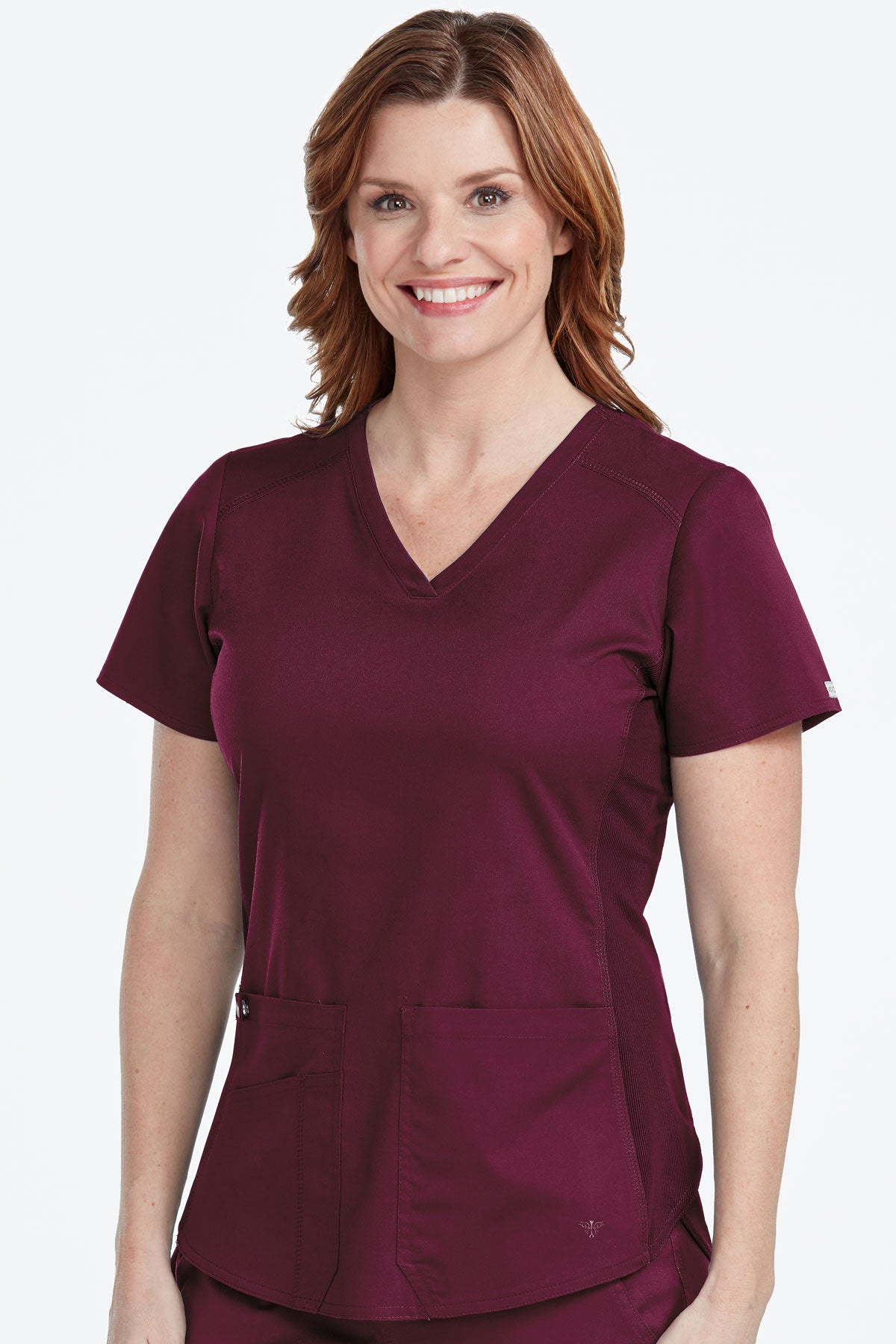 Med Couture V-Neck Shirttail Racerback Top XS-3XL  / Wine