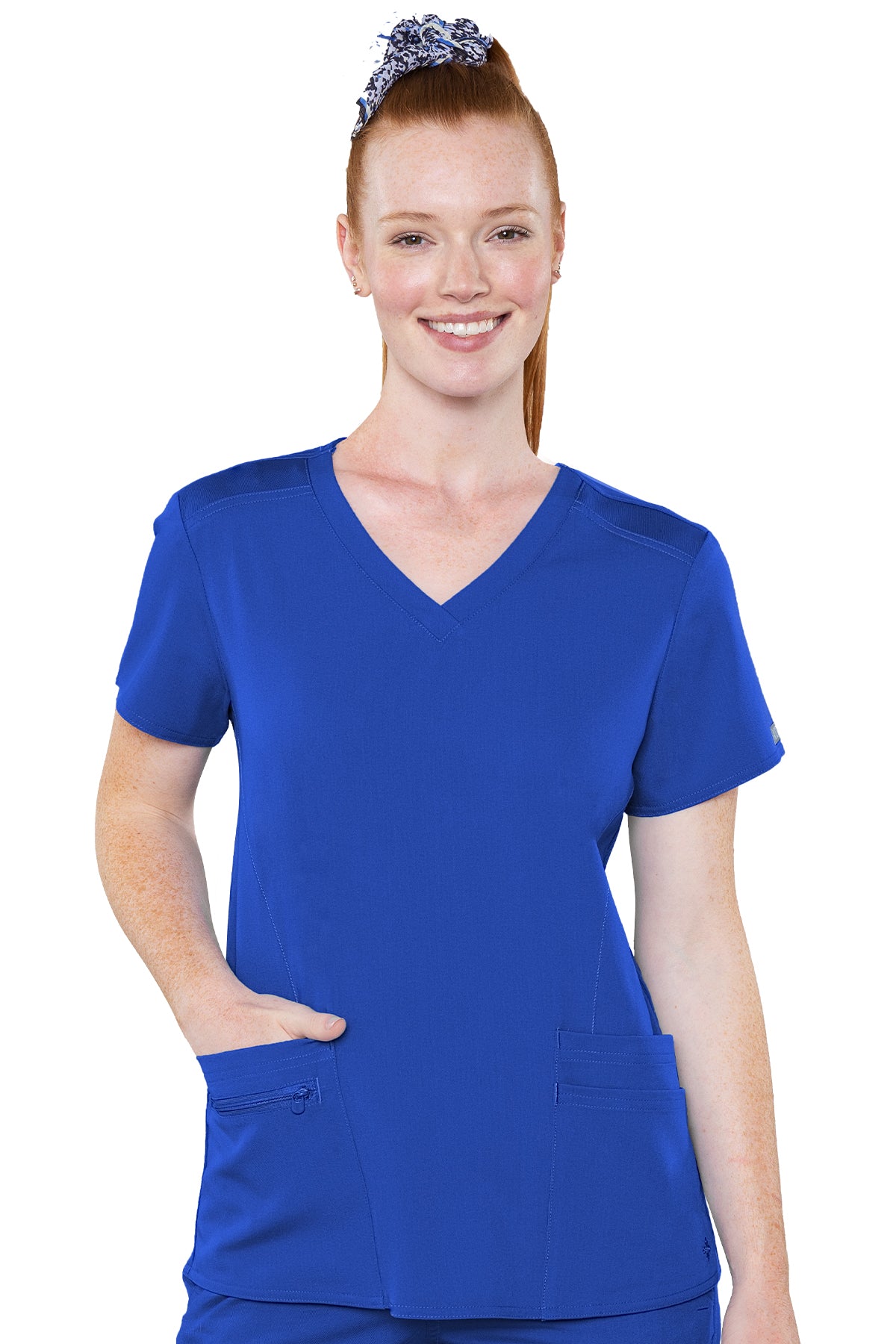 4 Pocket Top by Med Couture  XS-5XL / Royal