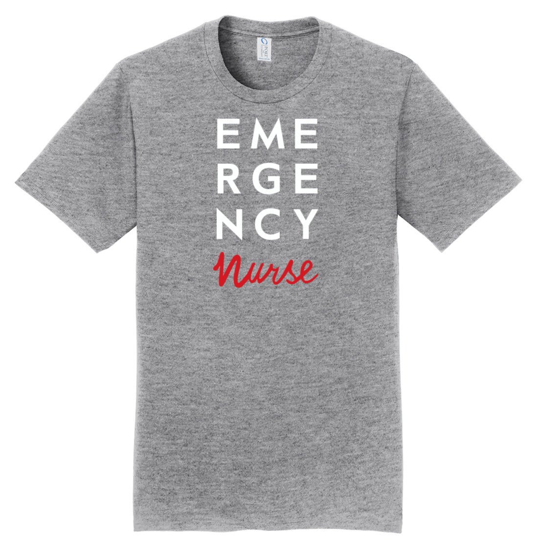 Nurses Cotton T-Shirts by Prestige /  Emergency Nurse on Grey
