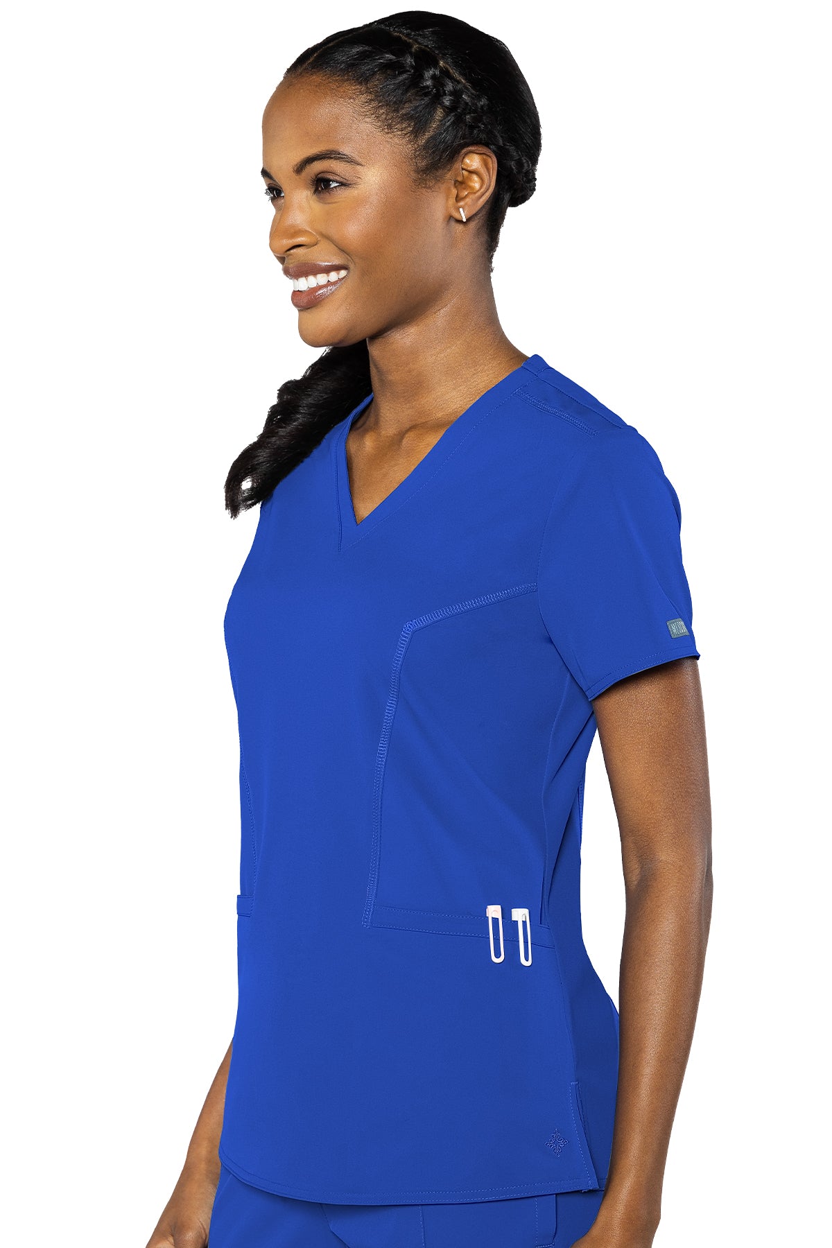 Double V Neck Top by Med Couture XS-3XL  /  Royal