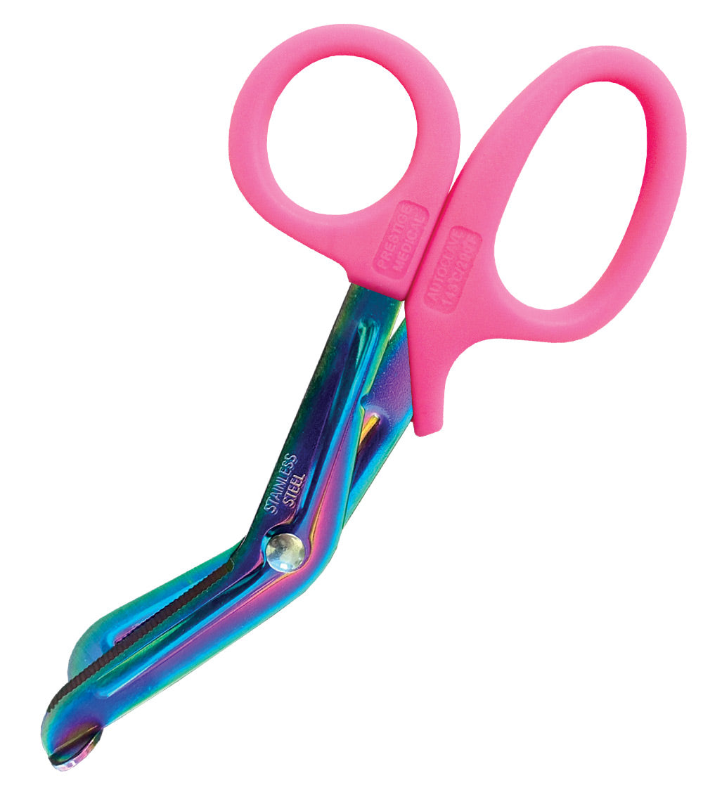 5.5" Nurse Utility Scissor  by Prestige / Rainbow Finish / Hot Pink