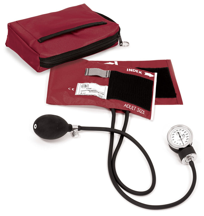 Premium Aneroid Sphygmomanometer with Carry Case by Prestige / Burgundy