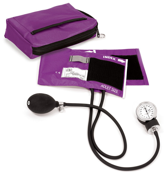 Premium Aneroid Sphygmomanometer with Carry Case by Prestige / Purple