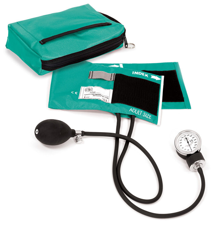 Premium Aneroid Sphygmomanometer with Carry Case by Prestige / Teal