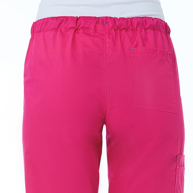 Blossom Utility Cargo Pant XS-5XL by Maevn / Passion Pink/Pacific Blue Trim