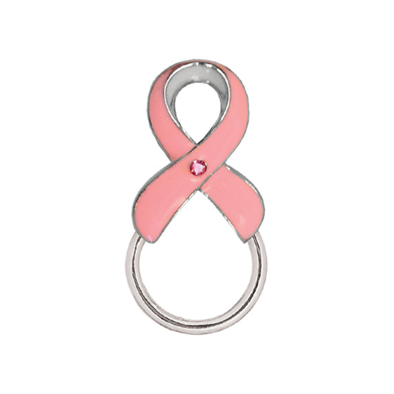 Pink Ribbon Silver Badge Tac  by Prestige