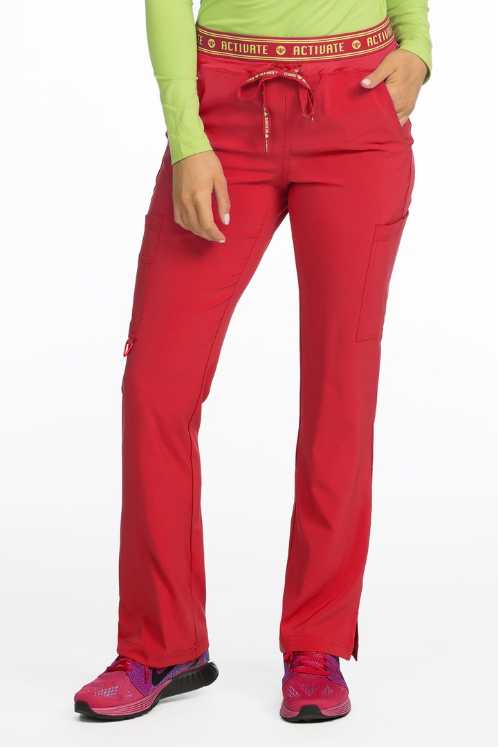Yoga 2 Cargo Pocket Pant by Med Couture (Petite) XS-XL / RED