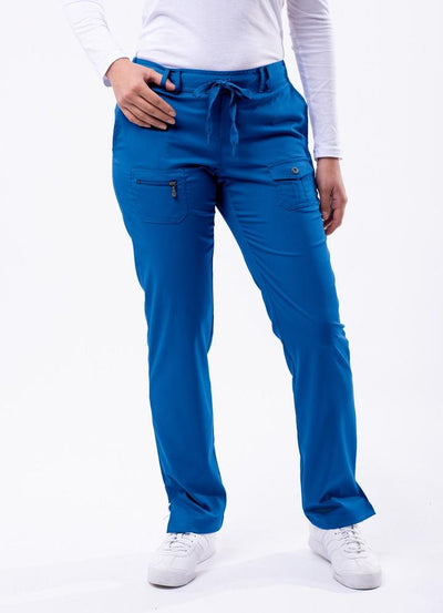 Slim Fit 6 Pocket Scrubs Pant by Adar (Petite) XXS-3XL / ROYAL BLUE