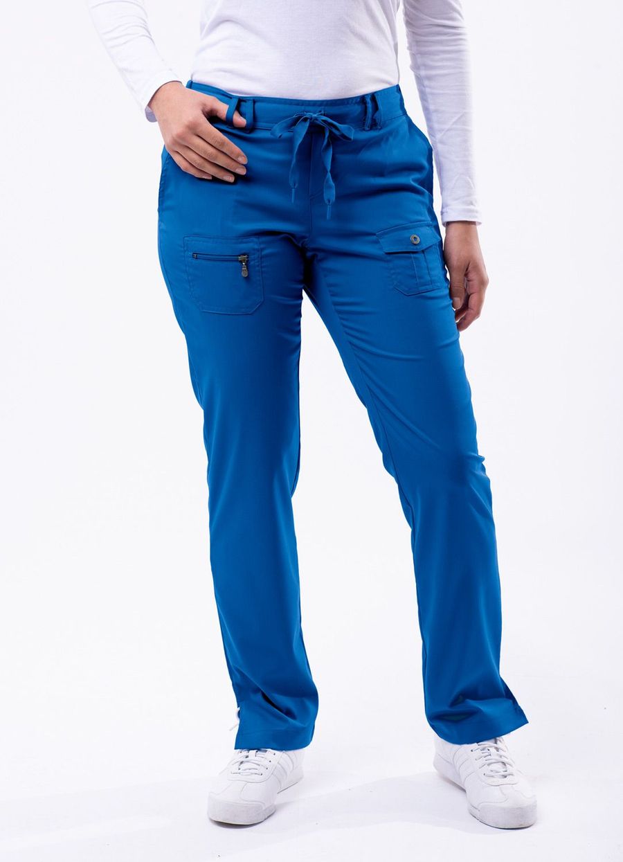 Slim Fit 6 Pocket Scrubs Pant by Adar (Regular) XXS-3XL /  ROYAL BLUE