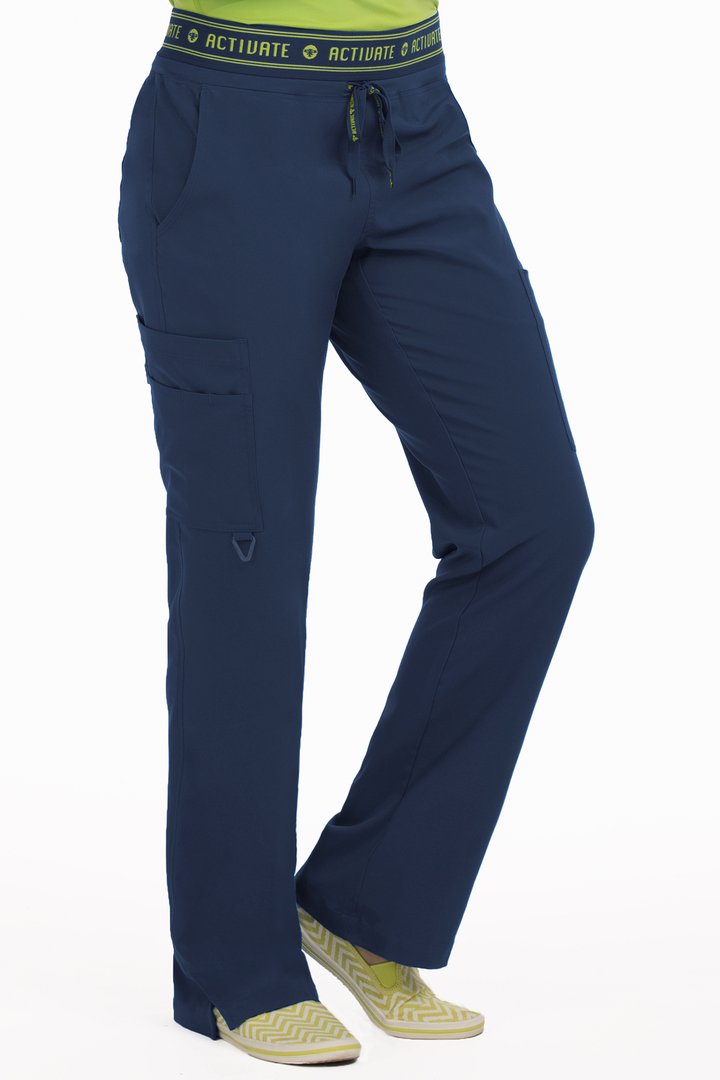 Yoga 2 Cargo Pocket Pant by Med Couture (Petite) XS-XL / NAVY