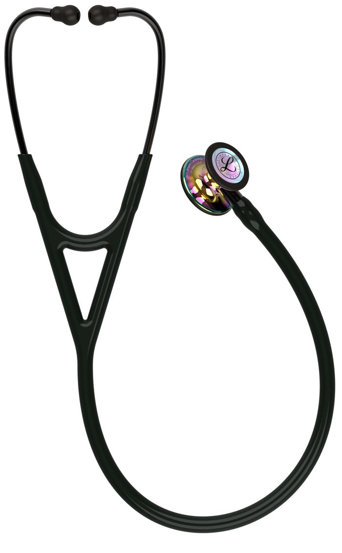 3M™ Littmann® Cardiology IV™ Stethoscope / Black Tube / Champagne Stem / Black Tube / High-Polish Rainbow Chestpiece / Smoke Stem / Smoke Headset