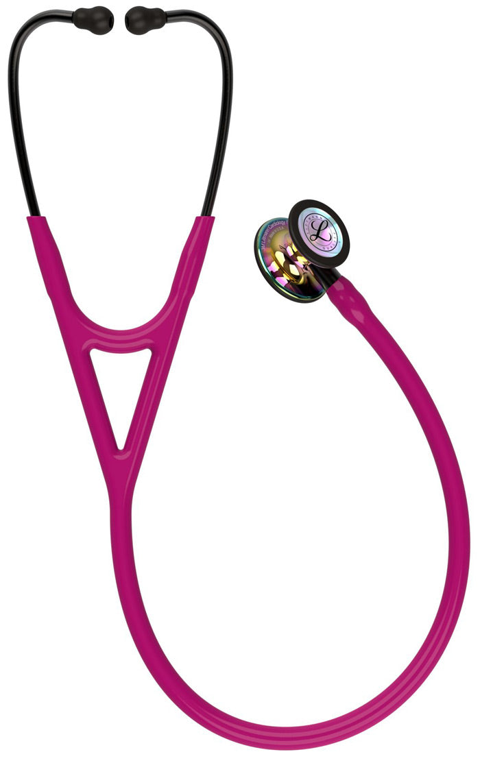 3M™ Littmann® Cardiology IV™ Stethoscope /  Raspberry Tube / High-Polish Rainbow Chestpiece / Smoke Stem / Smoke Headset